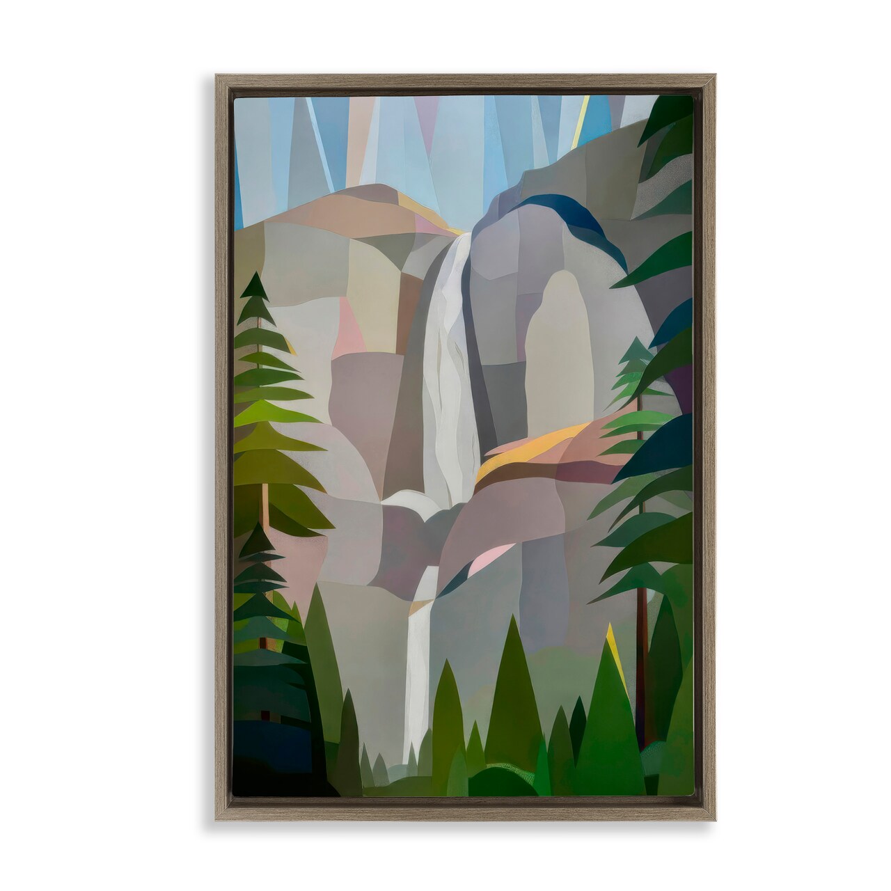 Stupell Industries Morning Yosemite Falls Abstract Floating Frame, design by Melba Browne